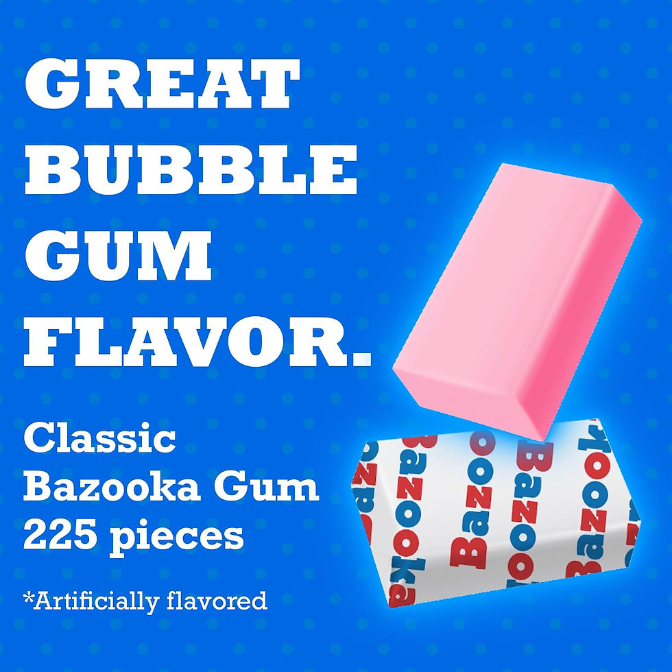 Miniature : Bazooka Bubble Gum Bulk, 225 Count Tub of Chewing Gum | Individually Wrapped, Ol