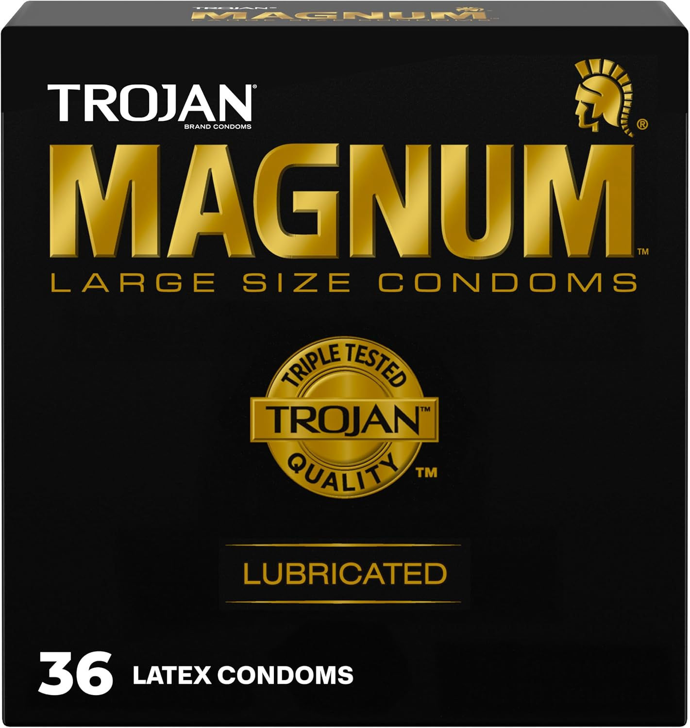 TROJAN Magnum Lubricated Large Condoms, Comfortable and Smooth Lubricated, Ameri