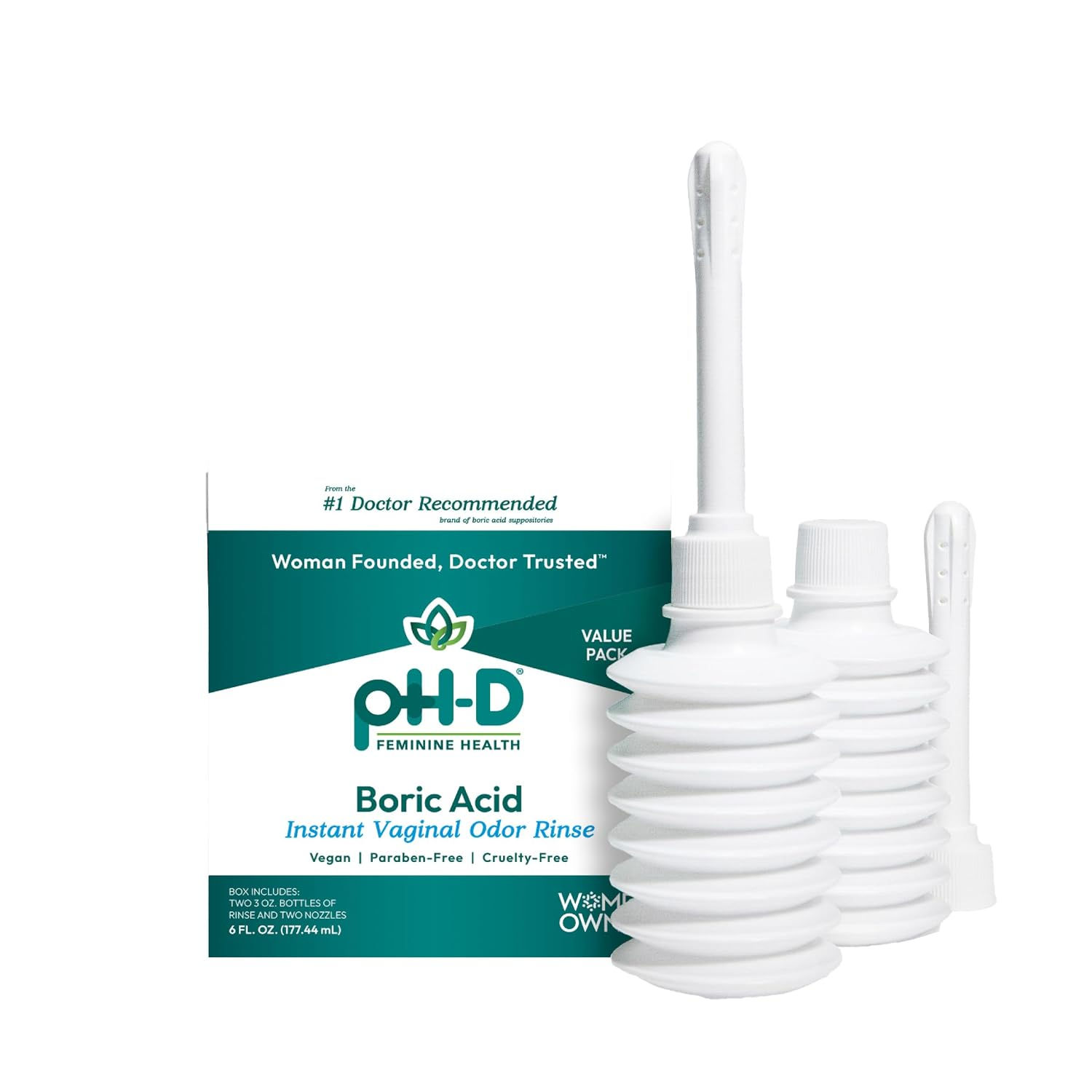 pH-D Feminine Health Support - Instant Odor Rinse with Boric Acid for Vaginal Od