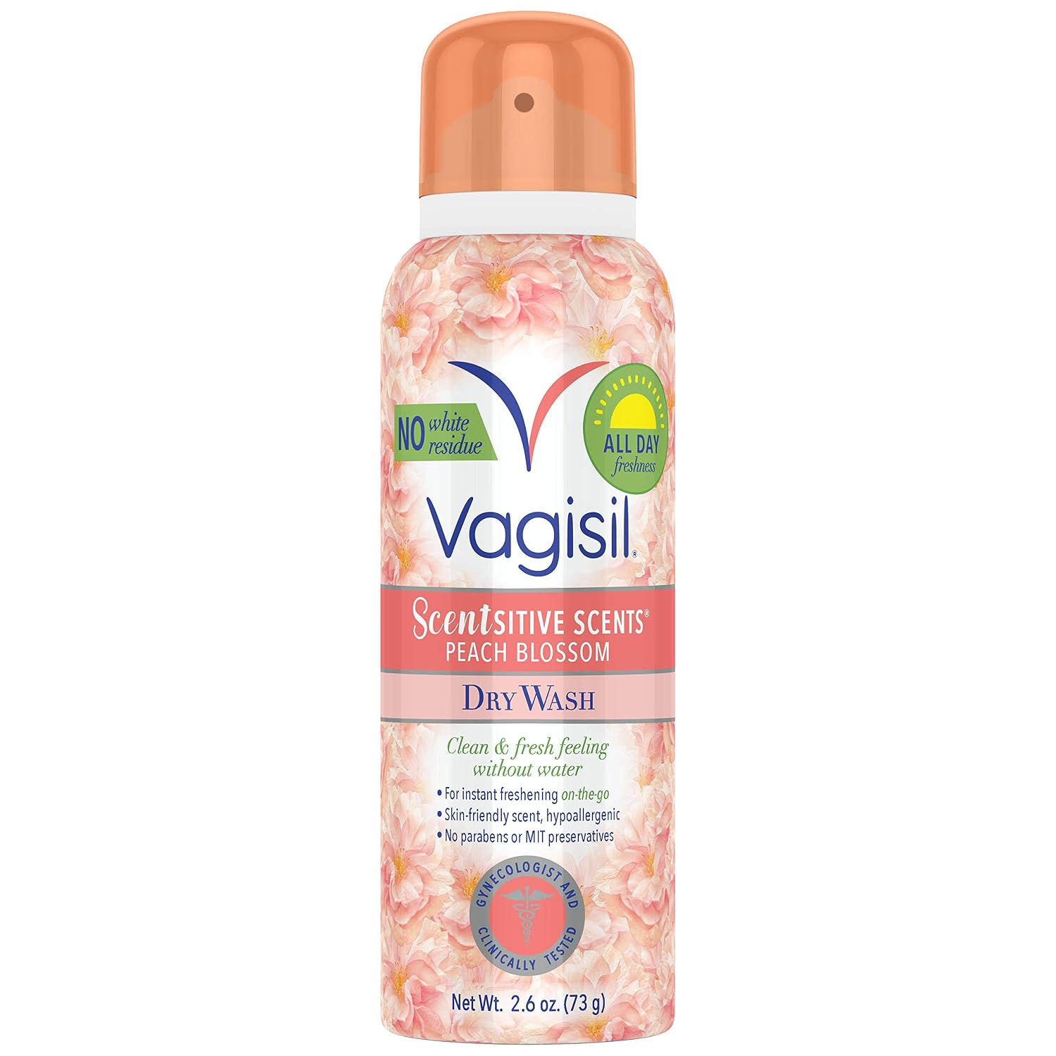 VAGISIL Odor Block Dry Spray, Hypoallergenic, pH Balanced, 2.6 Oz (4 Pk) | Odor