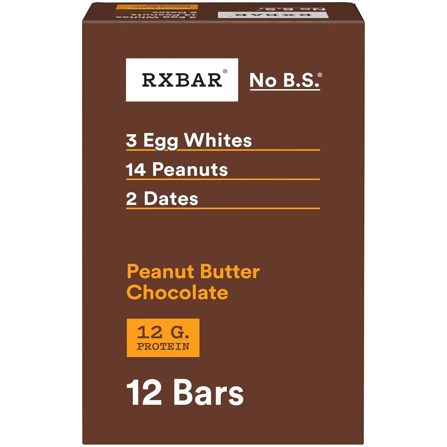 RXBAR Protein Bars, 12g Protein, Gluten Free Snacks, Peanut Butter Chocolate, 22