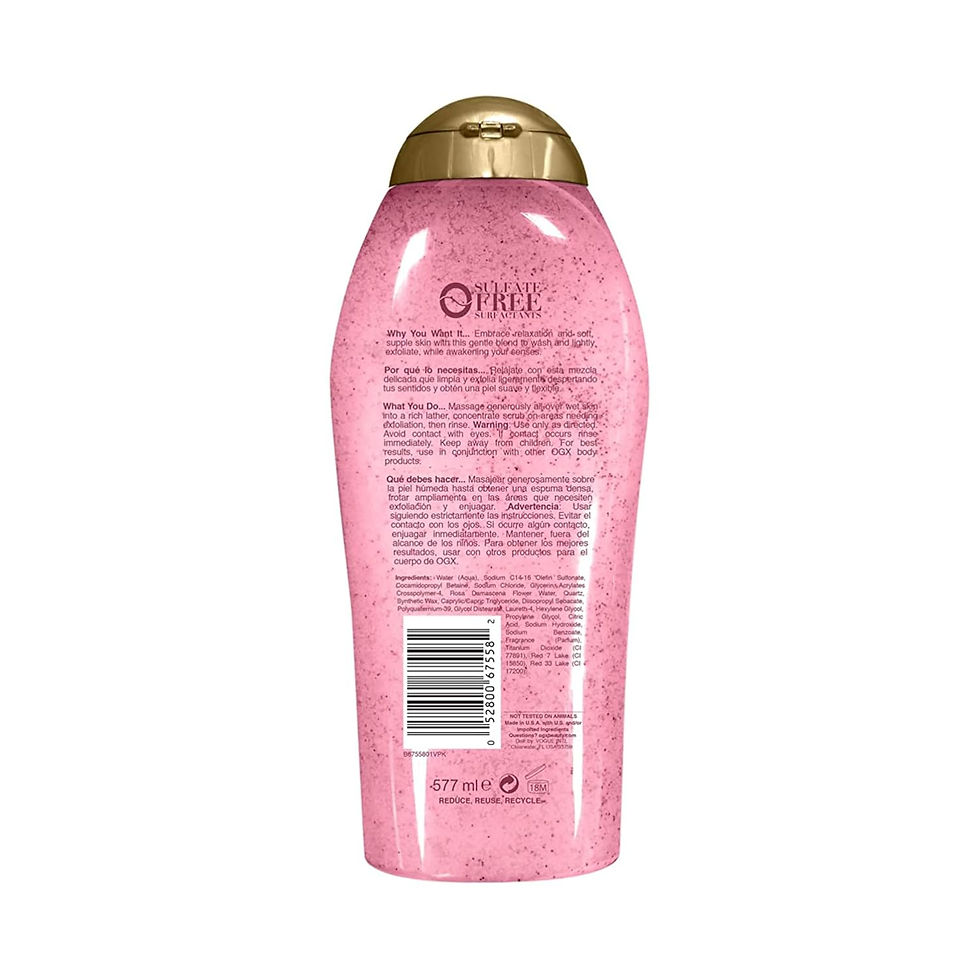 Miniature : OGX Sensitive + Rose Water & Pink Sea Salt Body Scrub, 19.5 fl oz | Gentle Exfol