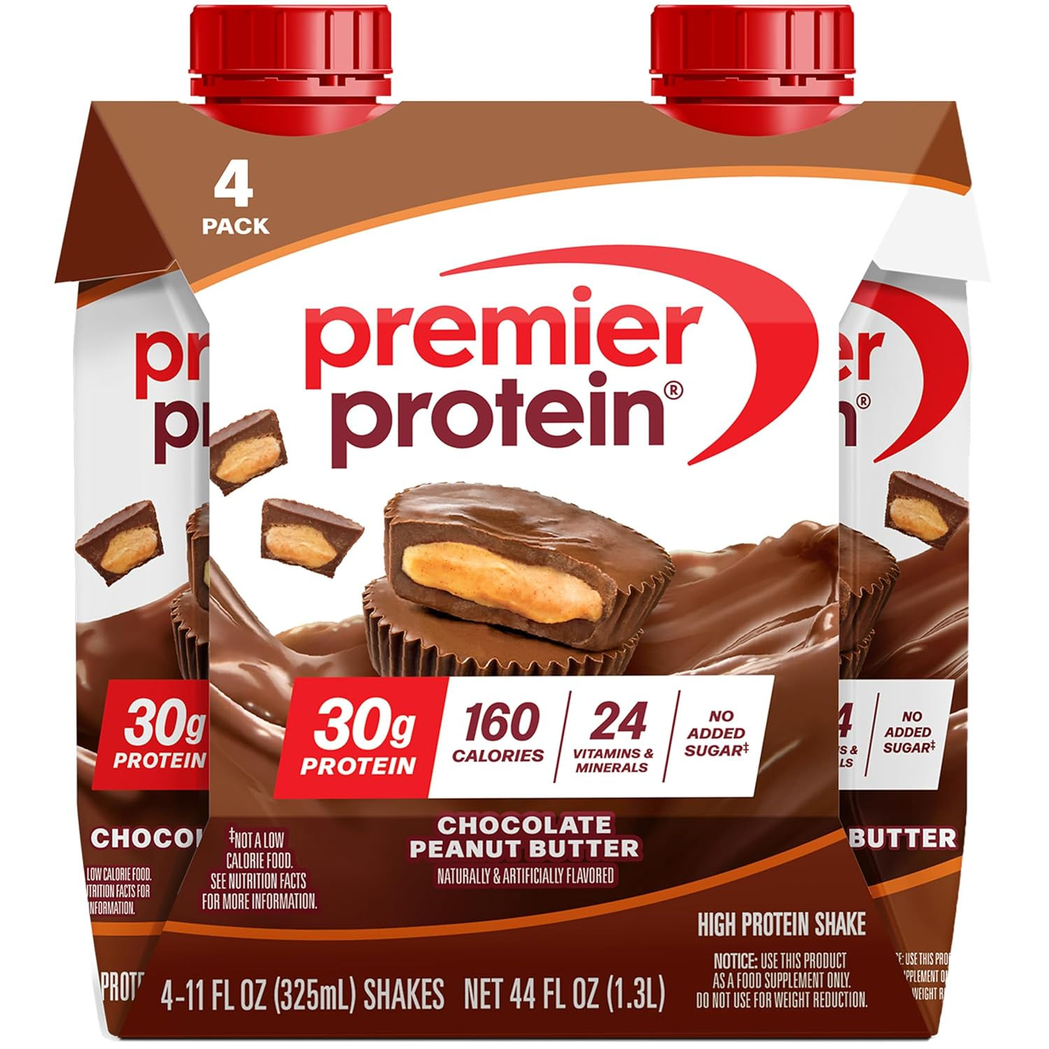 Premier Protein Shake, Chocolate Peanut Butter, 30g High Protein, 4 Pack, 11 oz