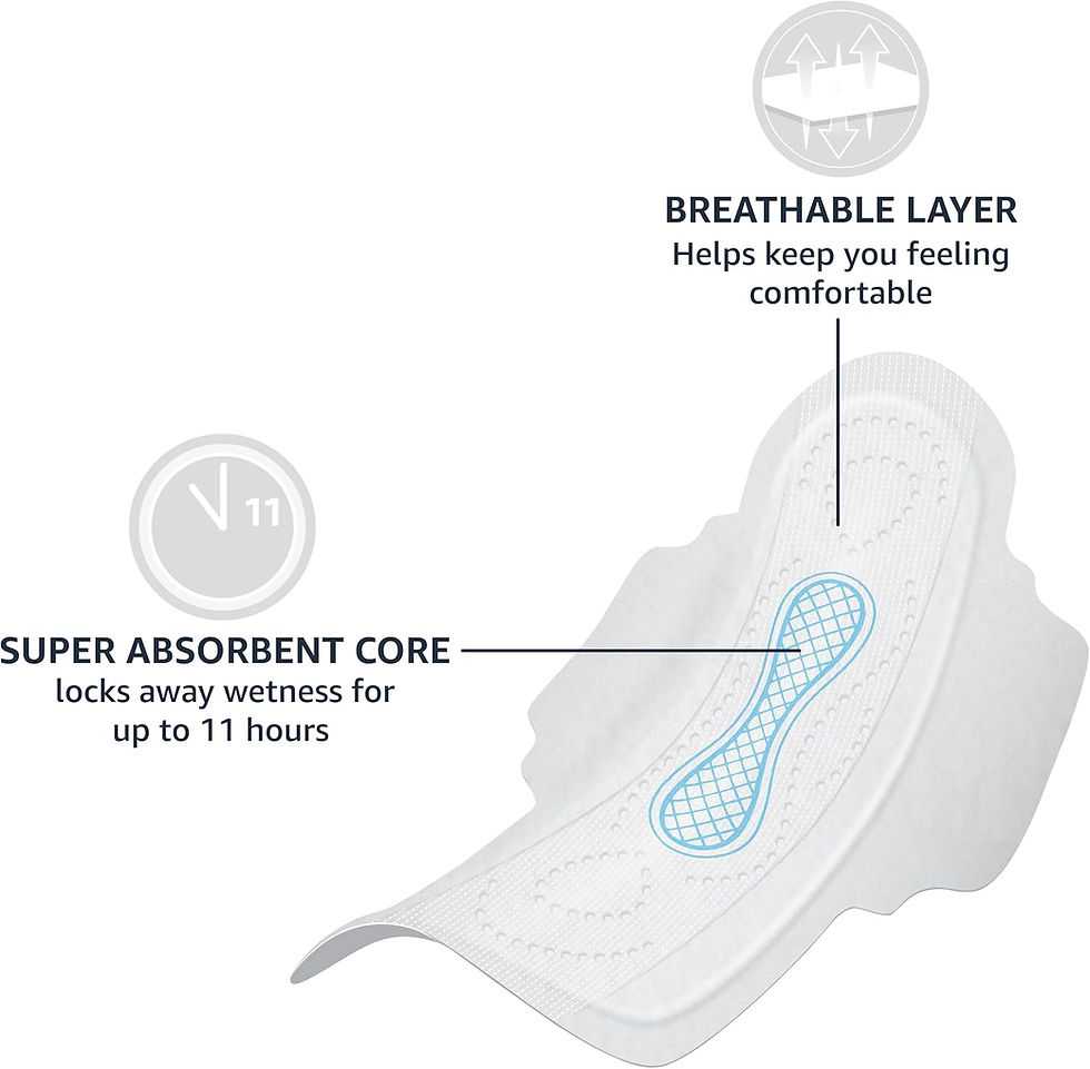 Miniature : Amazon Basics Overnight Feminine Period Pads for Women, Ultra Thin with Flexi-Wi