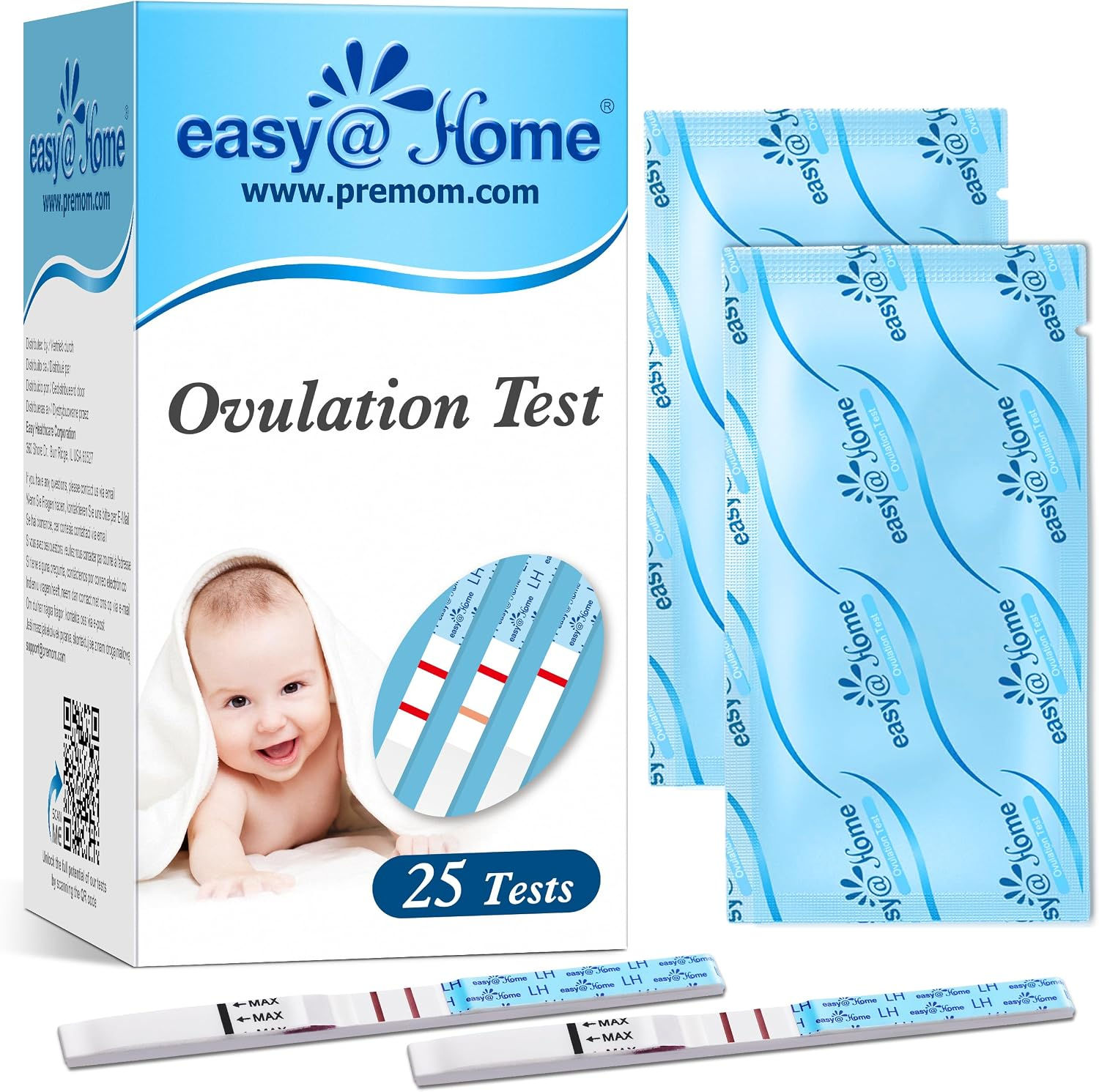 Easy@Home Ovulation Test Strips, 25 Pack Fertility Tests | Ovulation Predictor K