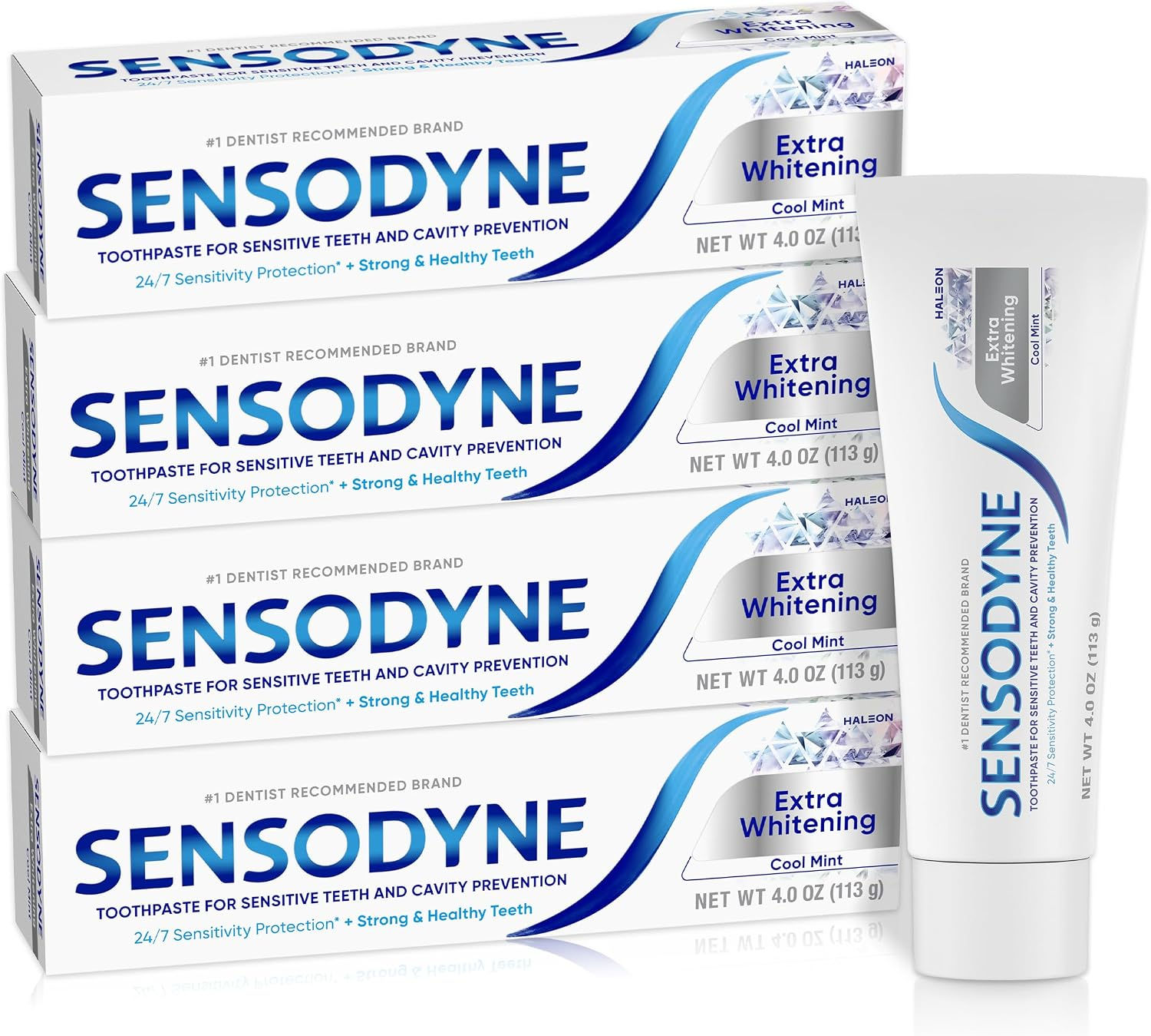 Sensodyne Extra Whitening Cool Mint Toothpaste - 4 Ounces, Pack of 4 | Amazon Ex