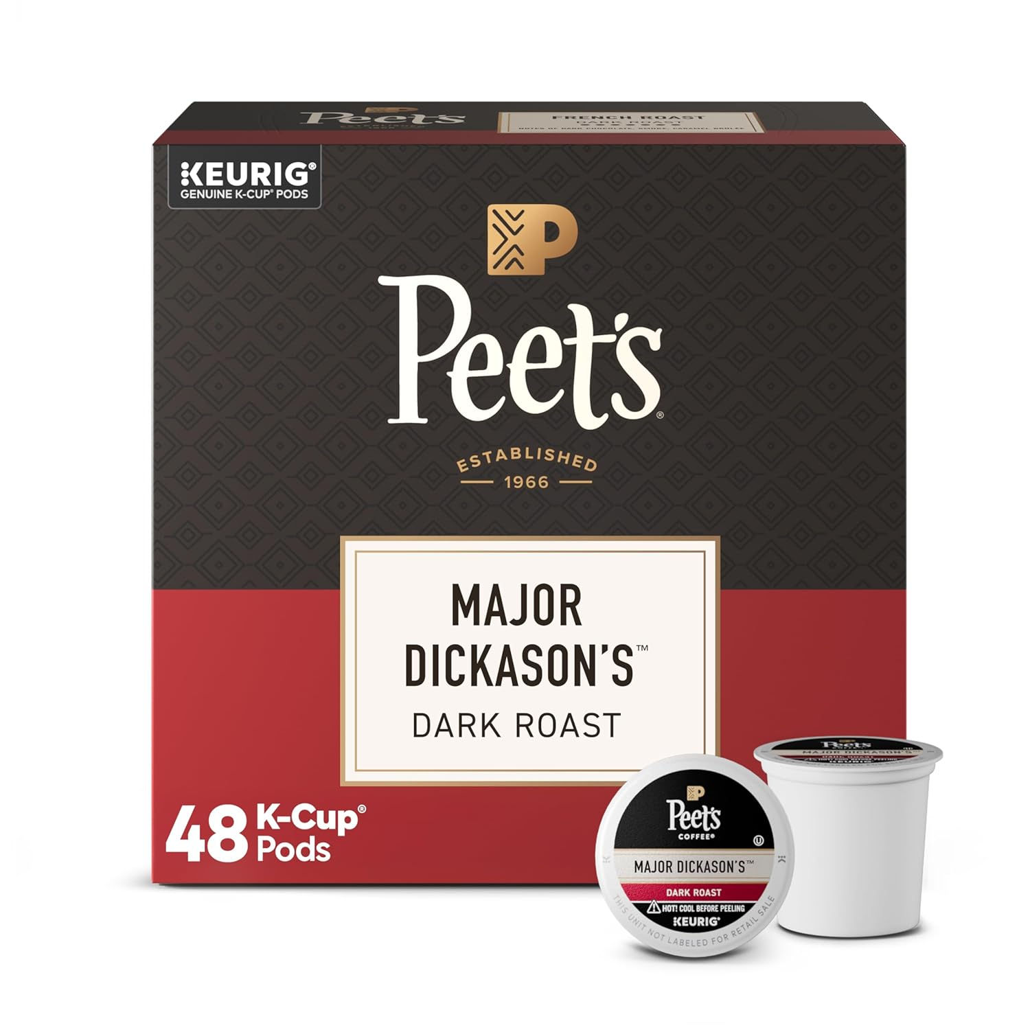 Peet's Coffee, Dark Roast Keurig K-Cup Pods, 100% Arabica Coffee - Major Dickaso