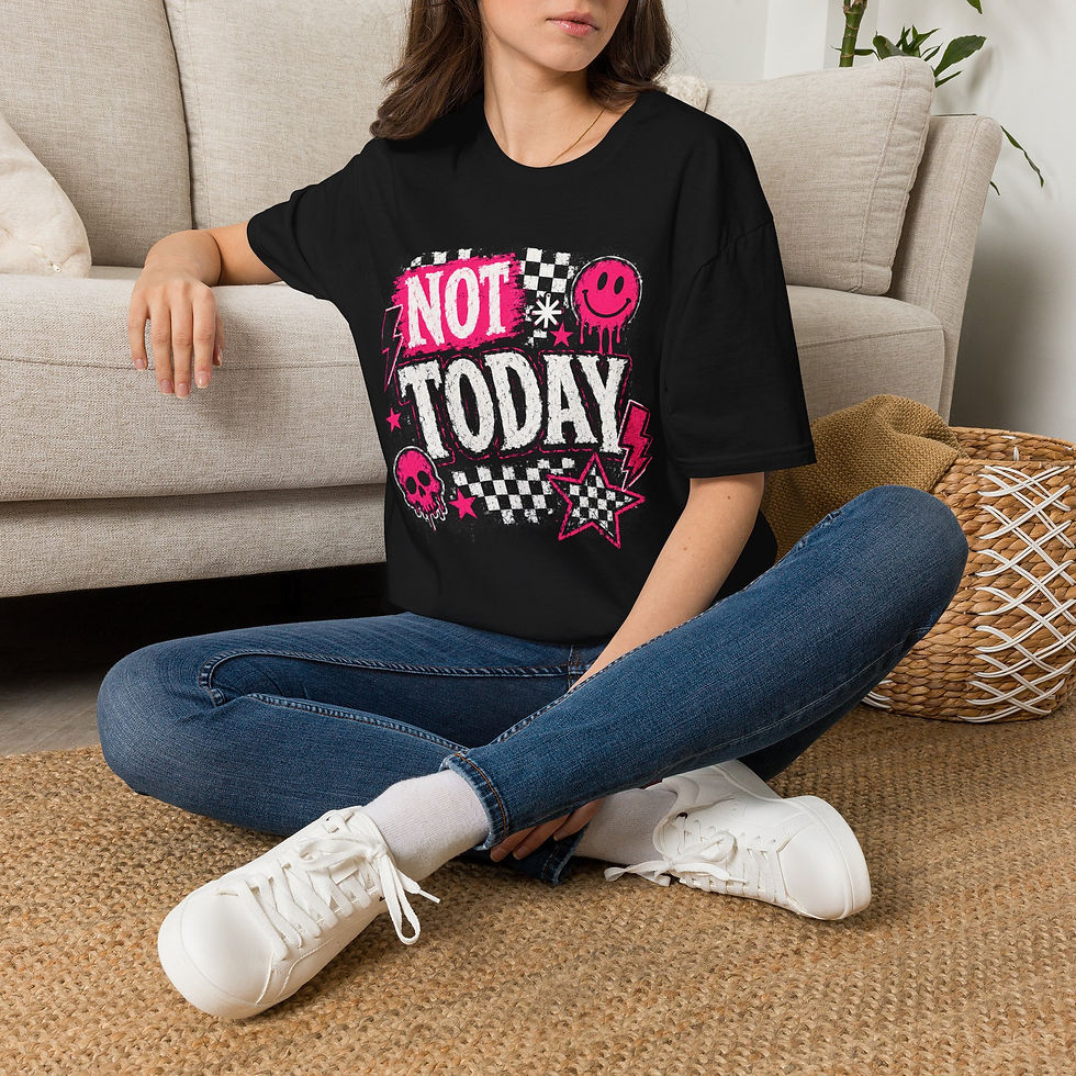 Thumbnail: Not Today Graphic T-Shirt — Punk Checkerboard Smiley Tee