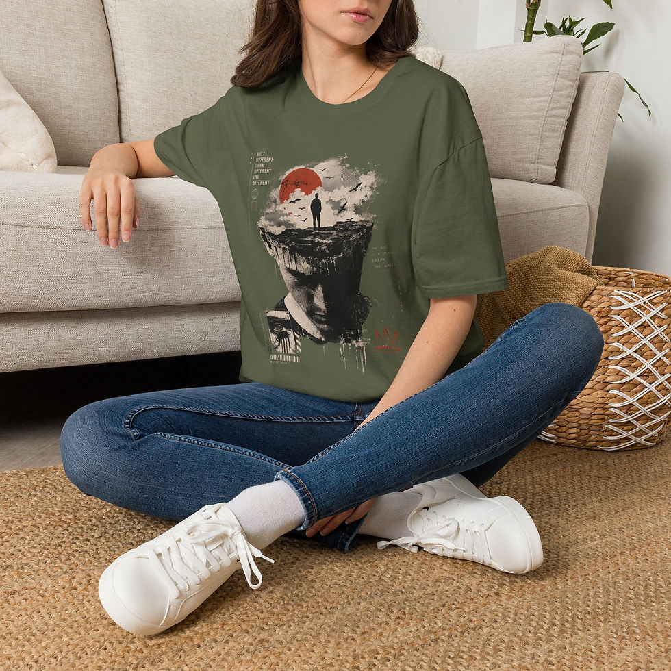 Thumbnail: Silhouette & Red Sun Graphic Mens Tee — Inspirational Adventure Shirt
