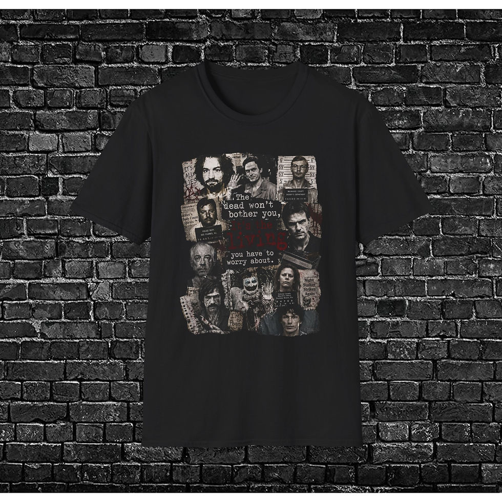 Thumbnail: Horror Collage T‑Shirt — "The Dead Won't Bother You" Graphic Tee