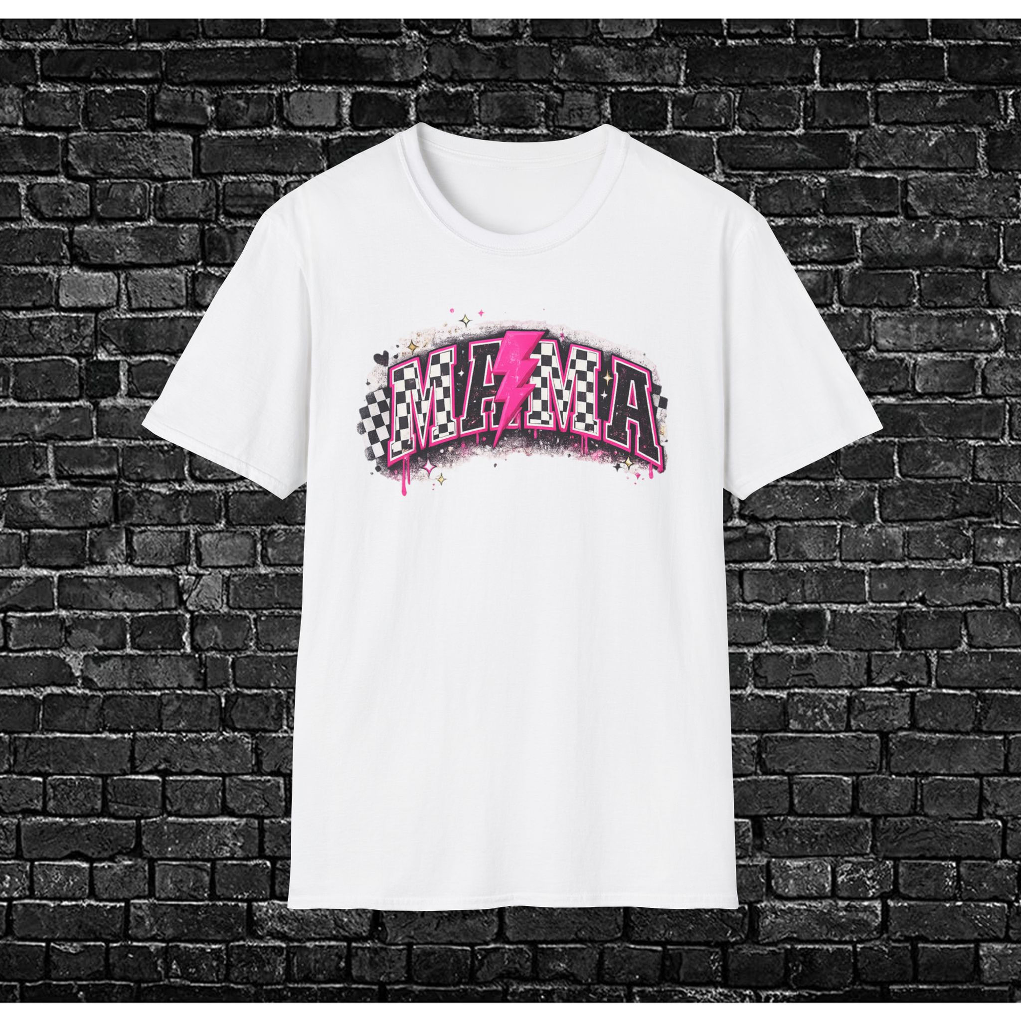 Mama Retro Racing Checkered Mom Tee
