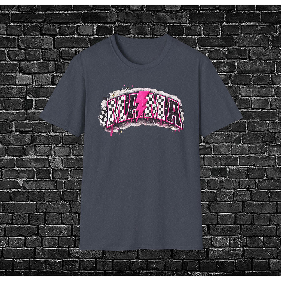 Thumbnail: Mama Retro Racing Checkered Mom Tee
