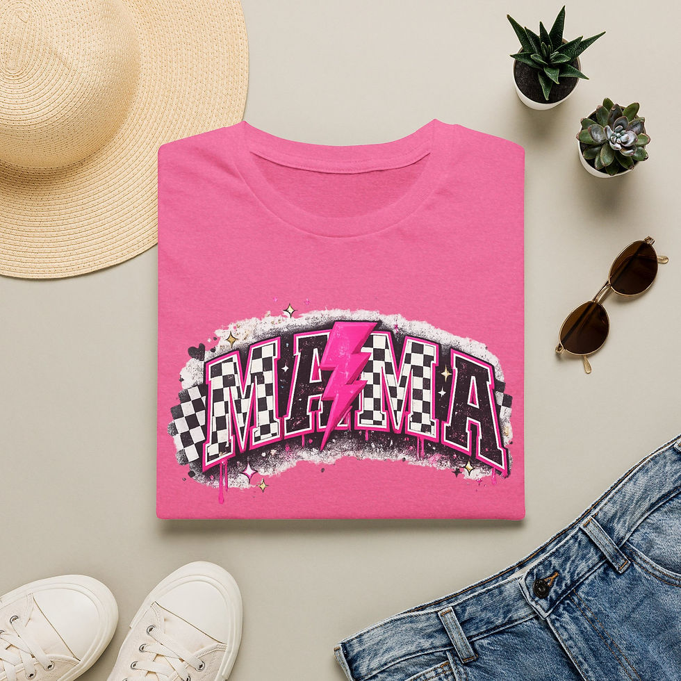 Thumbnail: Mama Retro Racing Checkered Mom Tee