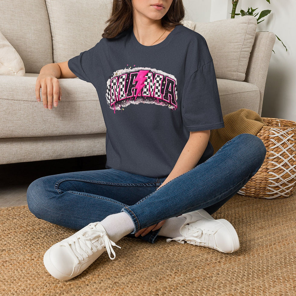 Thumbnail: Mama Retro Racing Checkered Mom Tee