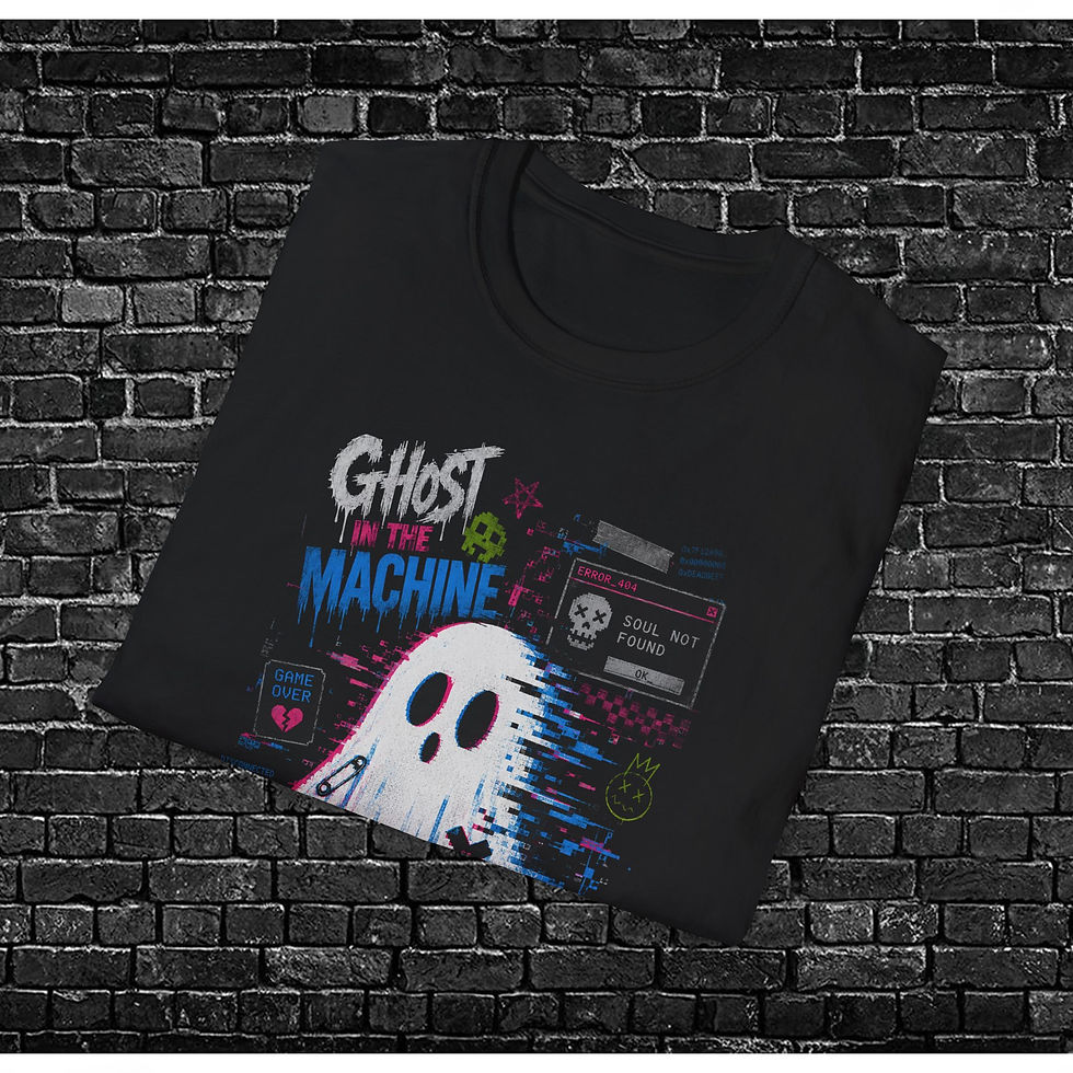 Thumbnail: Ghost in the Machine T‑Shirt — Retro Tech Vaporwave Ghost Graphic Tee