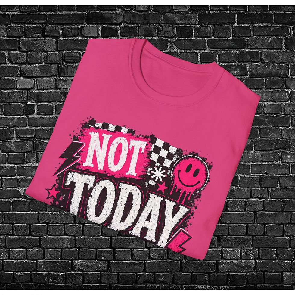 Thumbnail: Not Today Graphic T-Shirt — Punk Checkerboard Smiley Tee