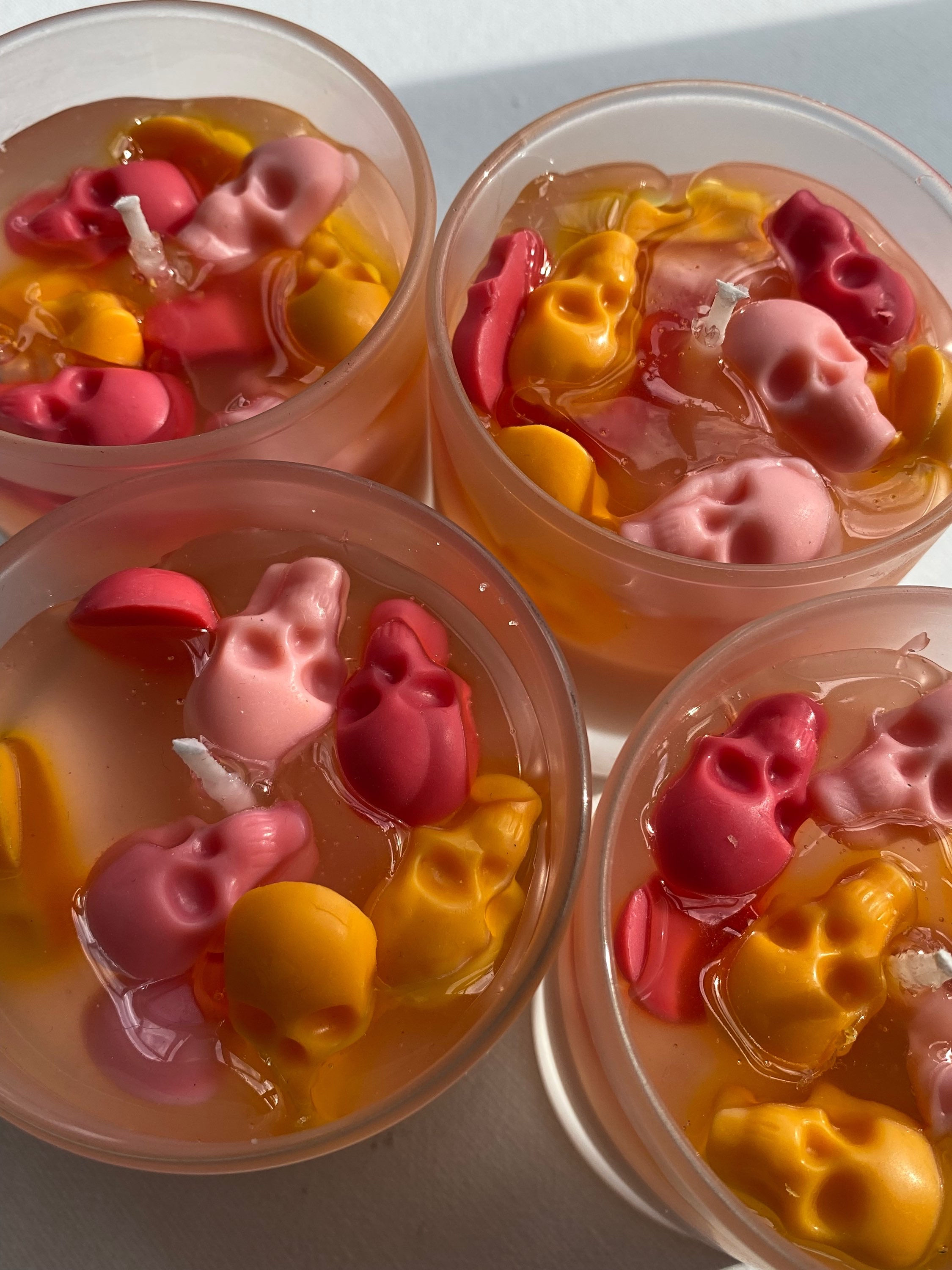 Mini skull candy candle jars 