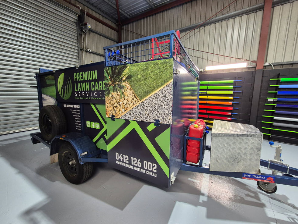 Premium lawn care Graphteq trailer car wrapping vehicle branding