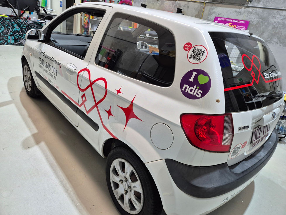 Graphteq vehicle branding wrap car fleet Star Express Cleaning logo