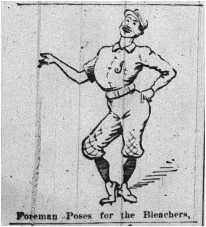 Indianapolis pitcher Frank “Monkey” Foreman. Buffalo Courier, May 9, 1899.