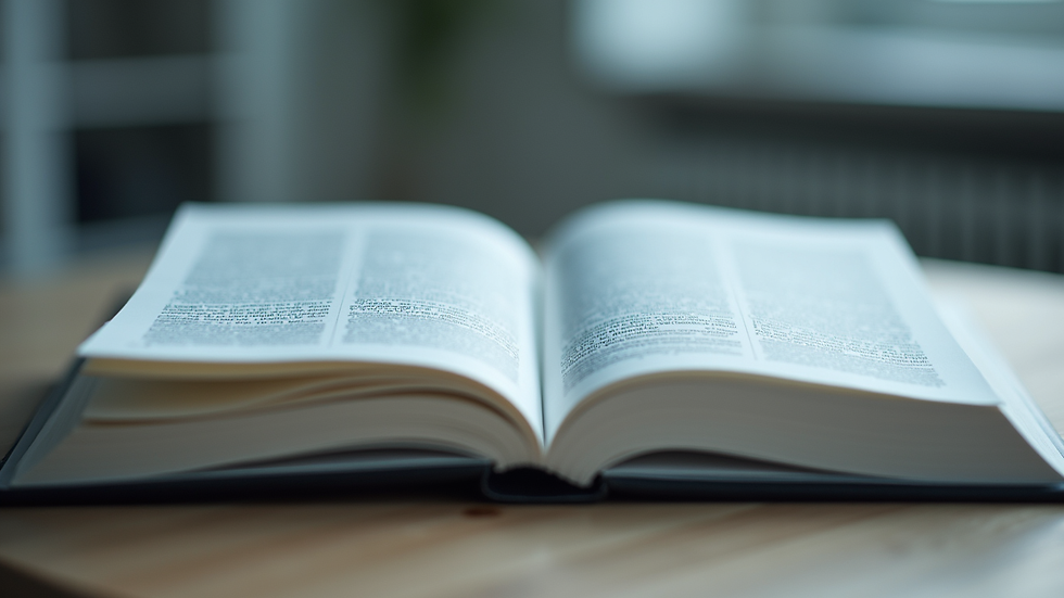 Close-up view of a medical textbook open on a desk