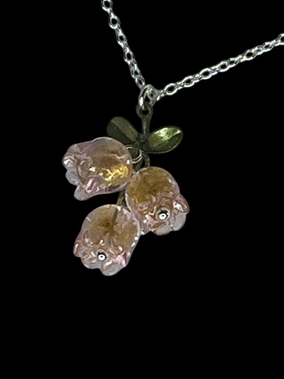 Thumbnail: Sterling zilveren 925 perzikgouden folielelie