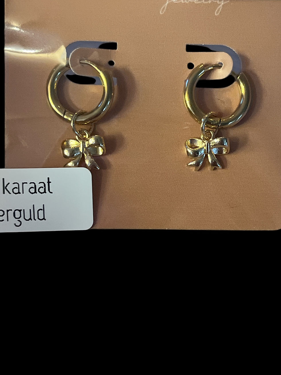 Thumbnail: Oorbel goud met strik