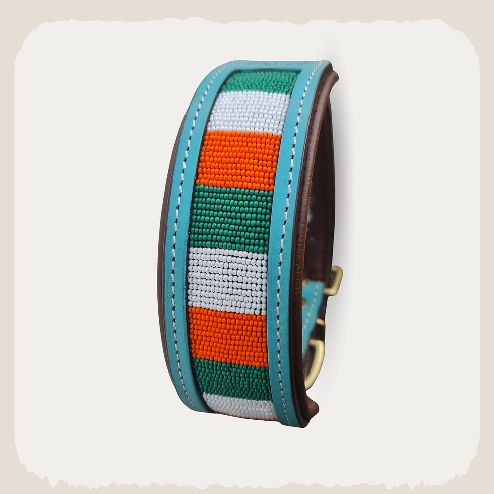 Thumbnail: Irish Flag Dog Collar - Handmade Leather Pet Collar with Protection, Comfort & S