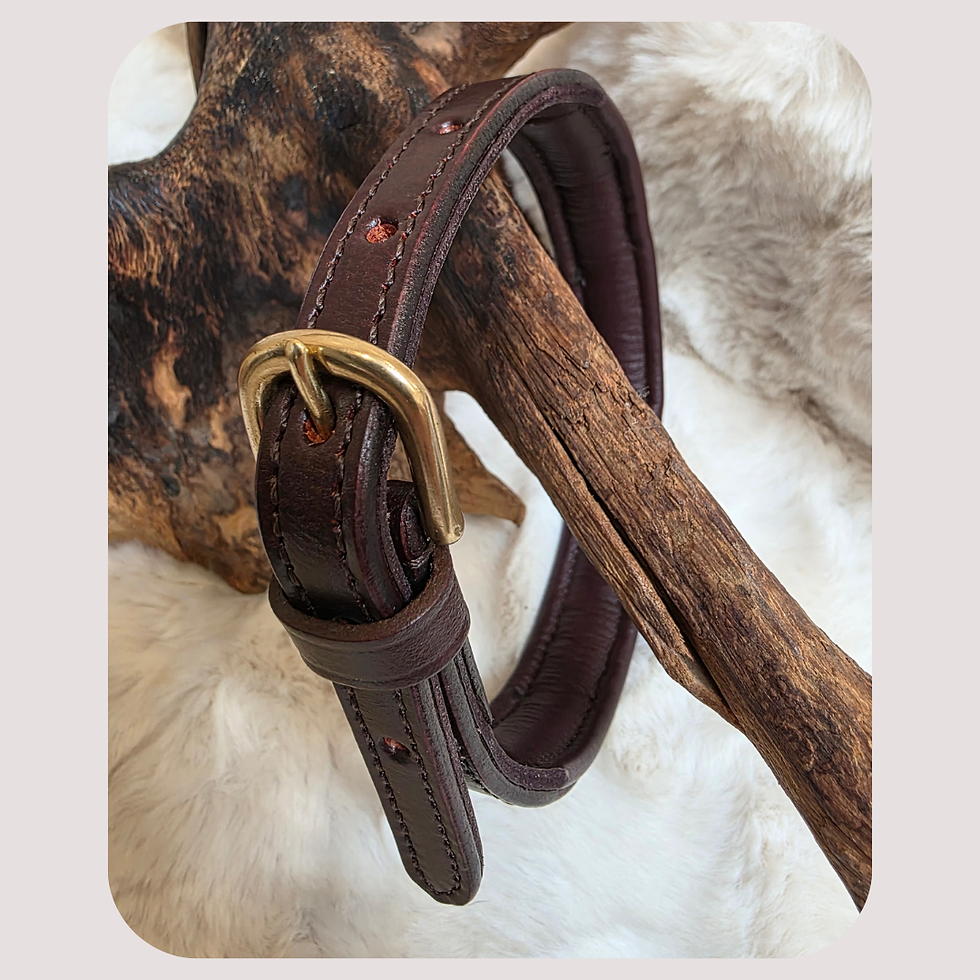 Thumbnail: Premium Full Grain Leather Dog Collar and Lead Set – Western Style 