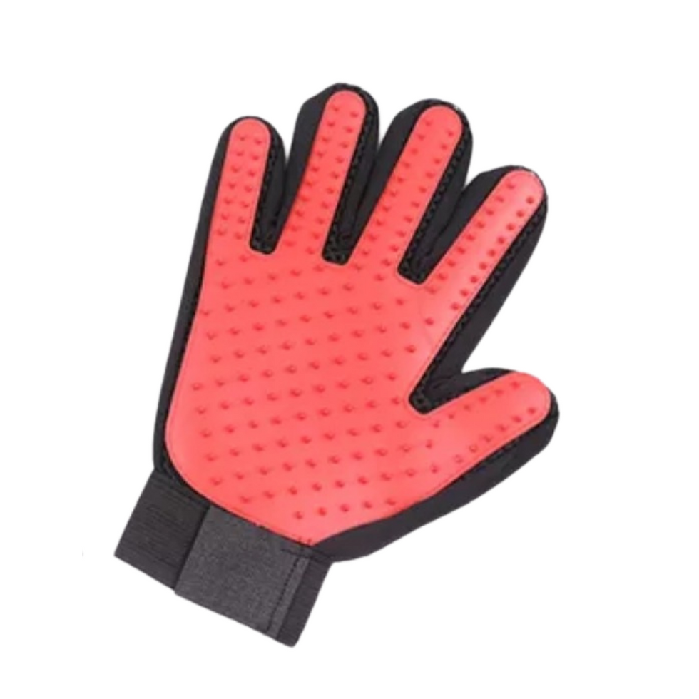 PET GROOMING GLOVE RED