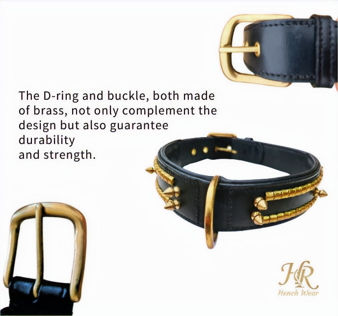 Thumbnail: Leather Dog Collar Heavy Duty Premium Hench Wear 15.5 -25.5in