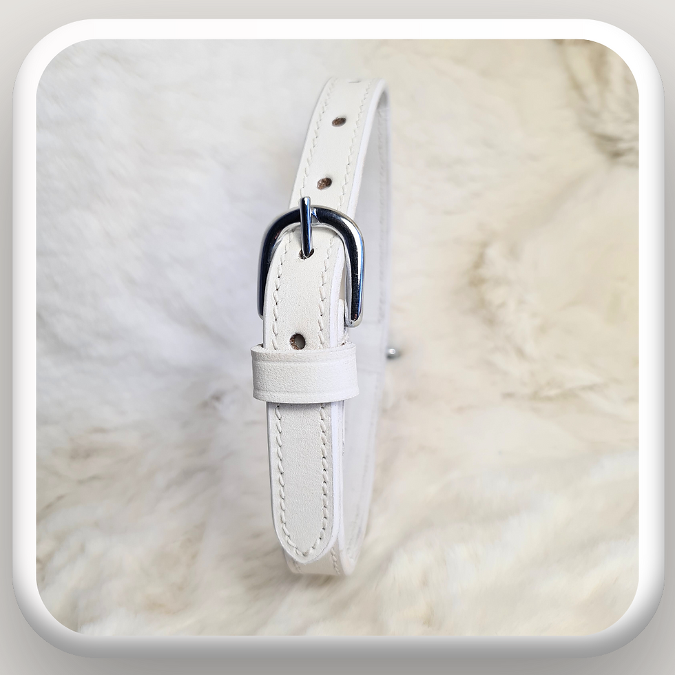 Thumbnail: White Pink  Gem Puppy Show Collar & Lead Set Premium Double Leather 