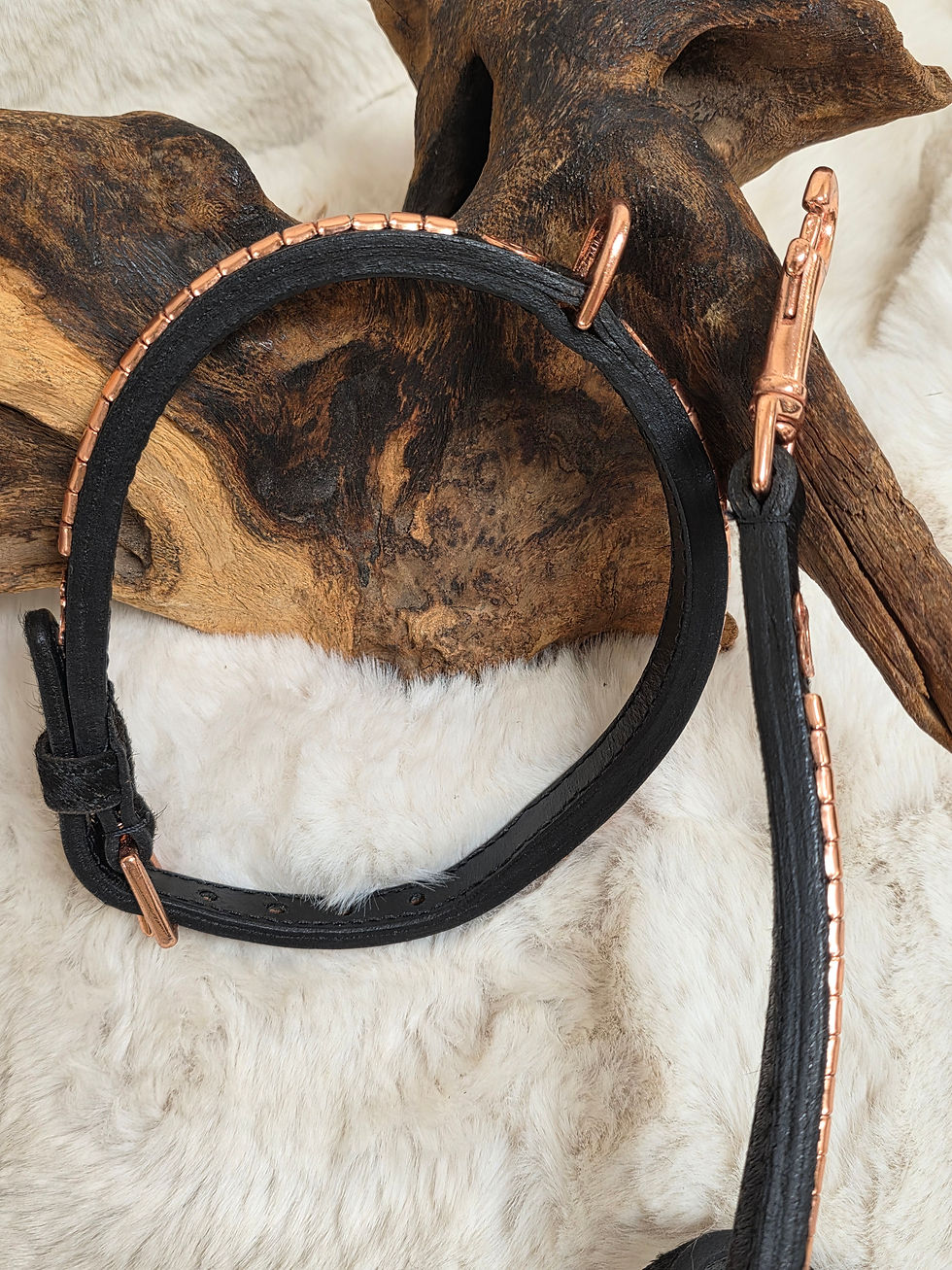 Thumbnail: Limited Edition Staffordshire Bull Terrier Collar and Lead Set – Rose Gold Hair 