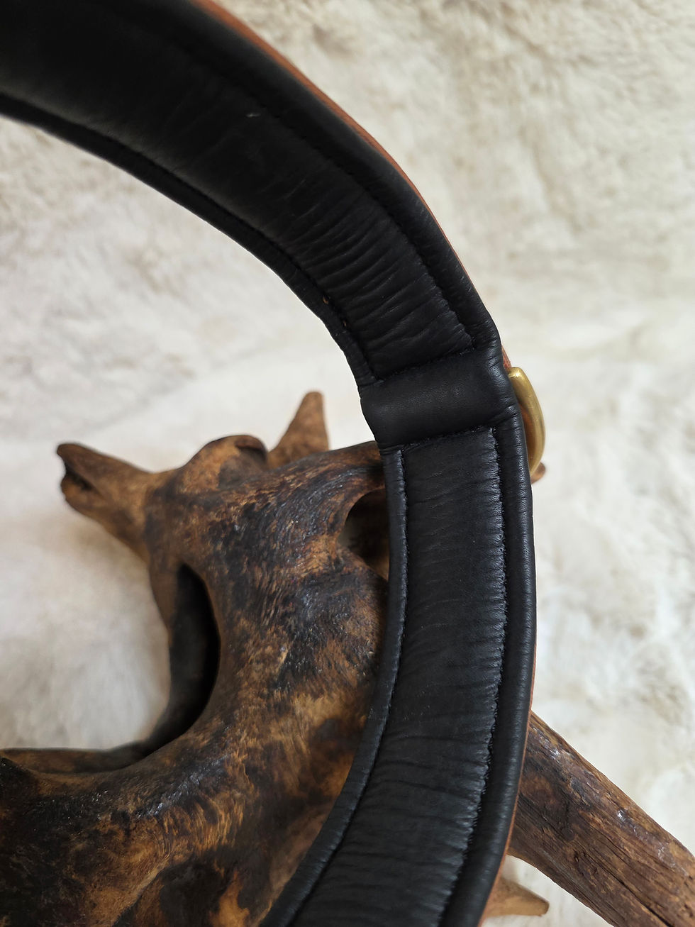 Thumbnail: Staffordshire Bull Terrier Premium Tan Leather Collar – Full Grain Buffalo Handc