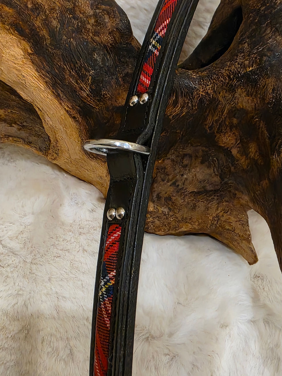 Thumbnail: Stewart Tartan Plaid Dog Collar Leather 
