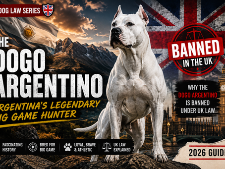 UK Dog Law Series
The Dogo Argentino: Argentina's Legendary Big Game Hunter & Why It's Banned in the UK