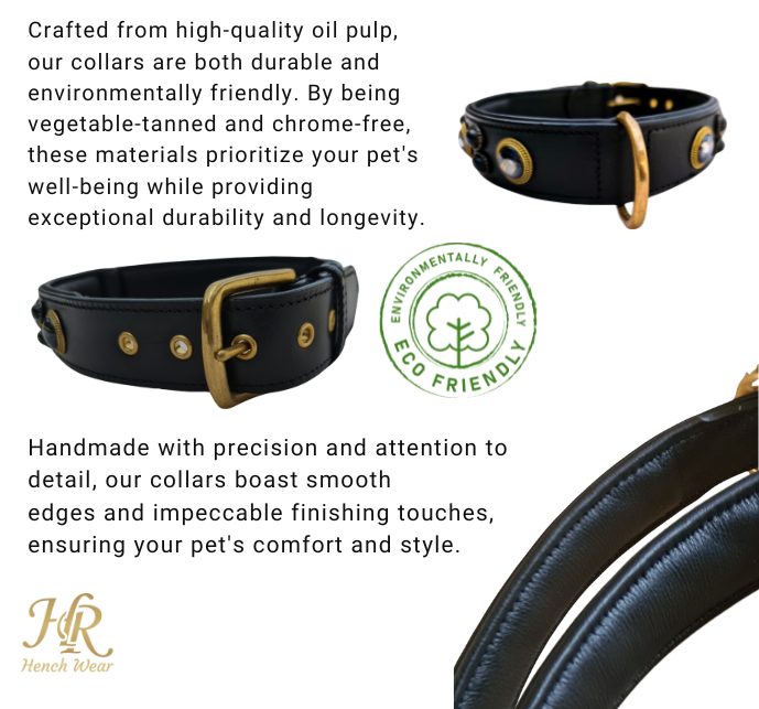 Thumbnail: Dog Collar Heavy Duty Quality Leather Size L:  22-26in