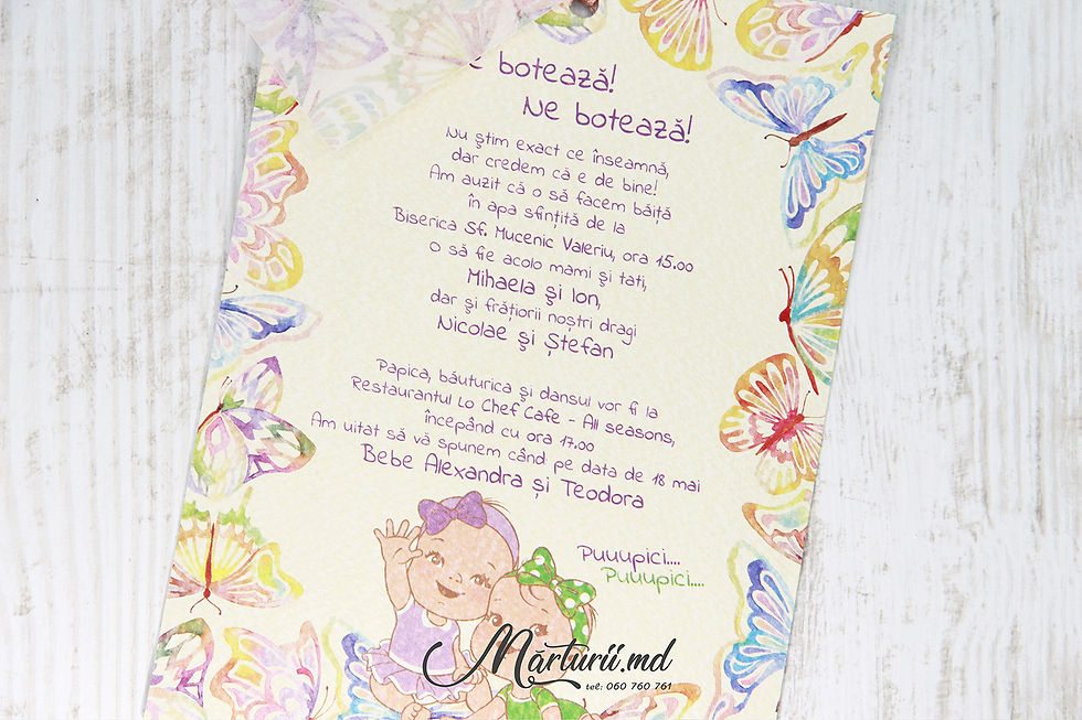 Miniatură: IC-009 Invitatie pentru 2 fetițe gemene