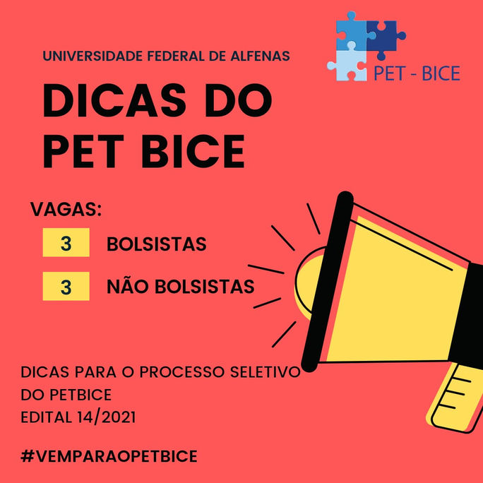 Dicas do PET BICE para o processo seletivo.