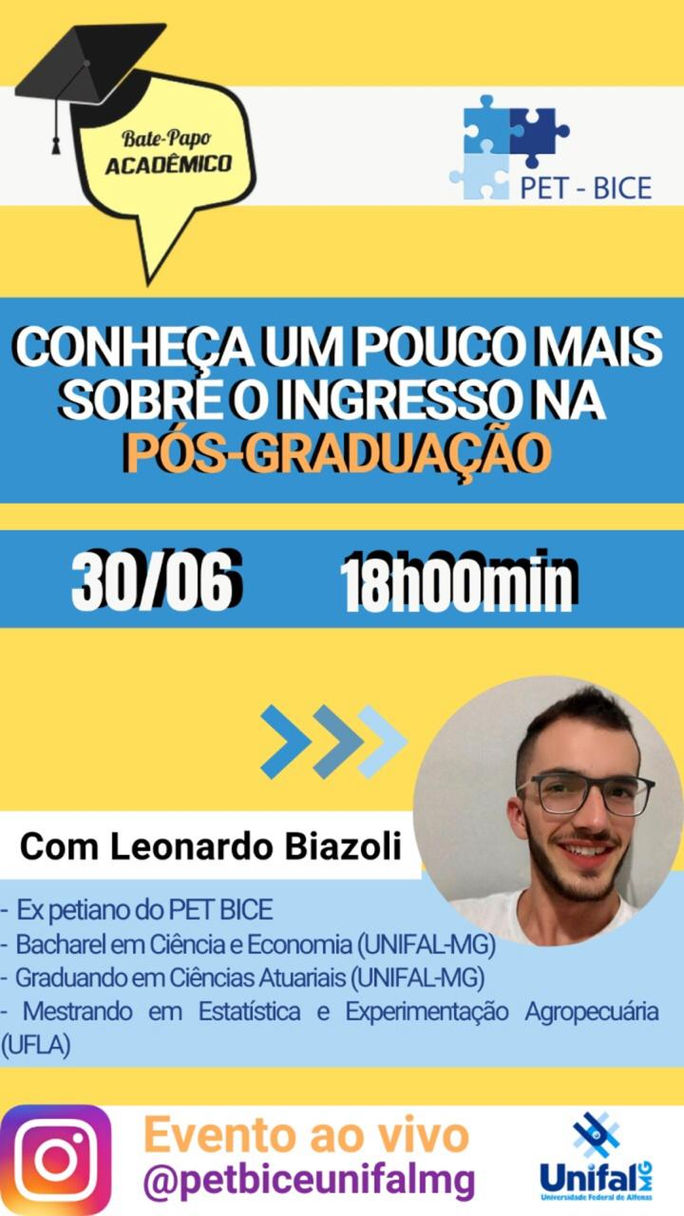 Bate-Papo Acadêmico: Conheça um pouco mais sobre o ingresso na Pós-Graduação.