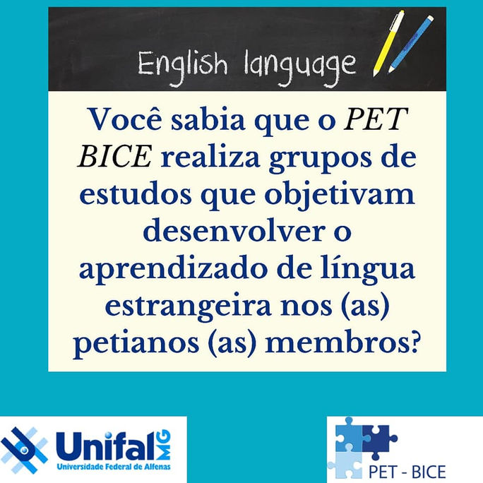 O PET BICE realiza grupo de estudos sobre a Língua Inglesa
