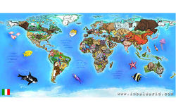 World map of animals