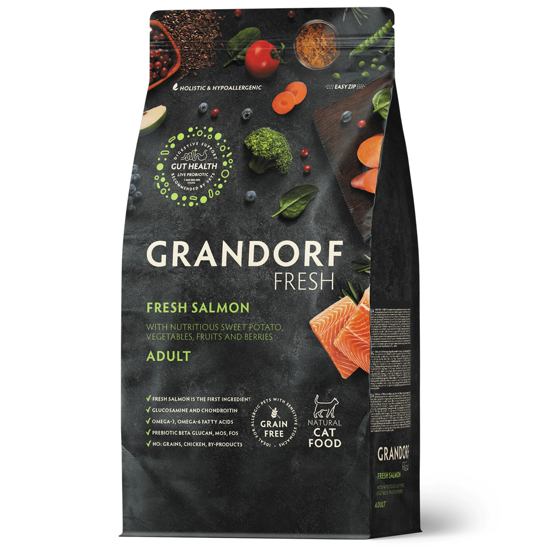 GRANDORF Adult Fresh Salmon sausā barība pieaugušiem kaķiem ar lasi un kartupēļiem