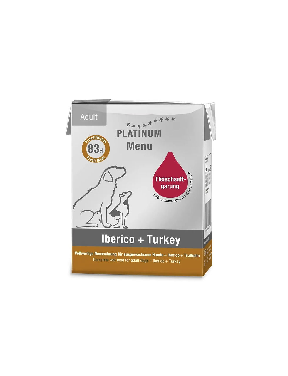 PLATINUM Menu Iberico Turkey 375 gr x 12 gb konservi suņiem