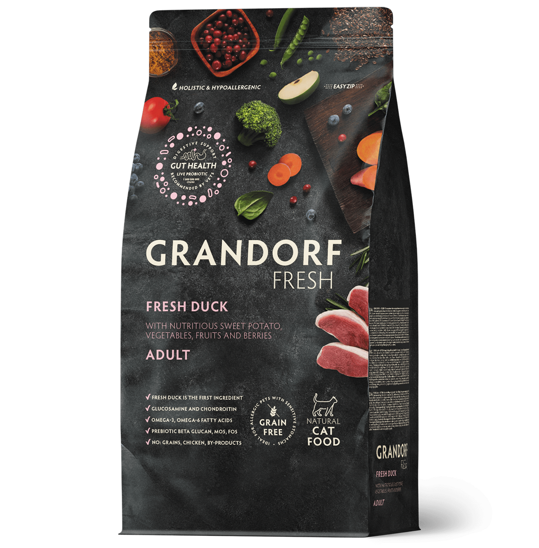 GRANDORF Adult Fresh Duck sausā barība pieaugušiem kaķiem ar pīli un kartupēļiem