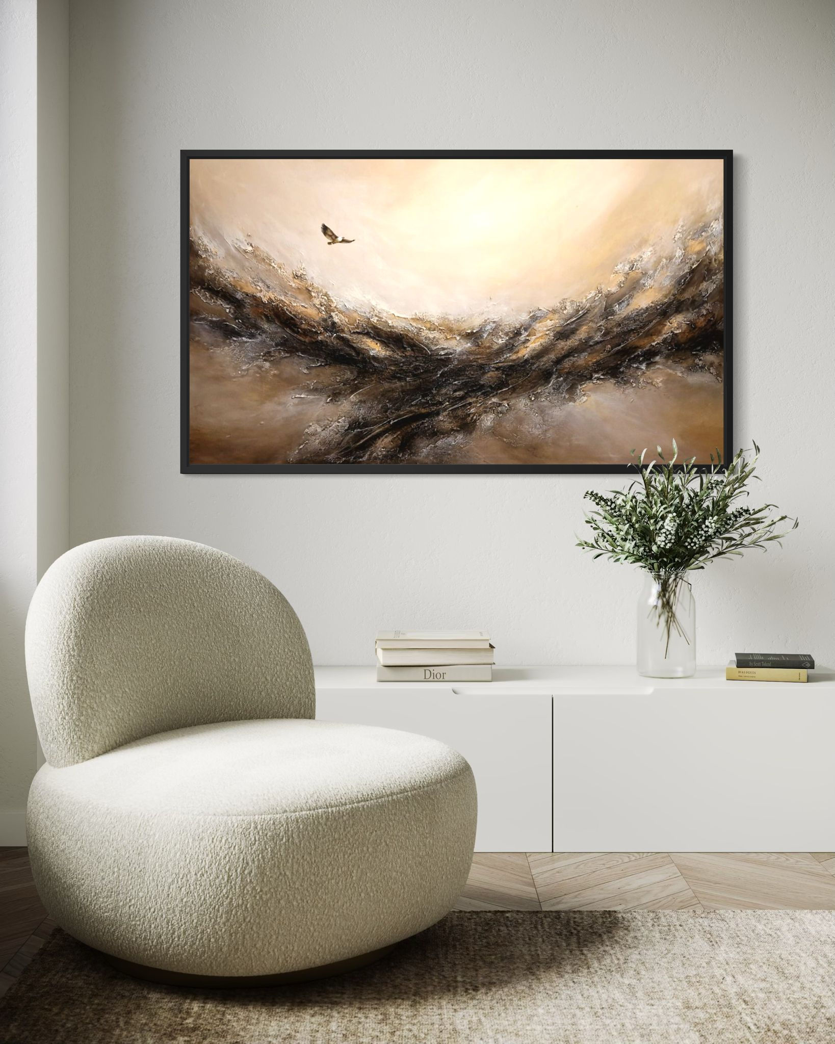 Design painting Wings of Freedom for modern home by painter Jelena Kundich