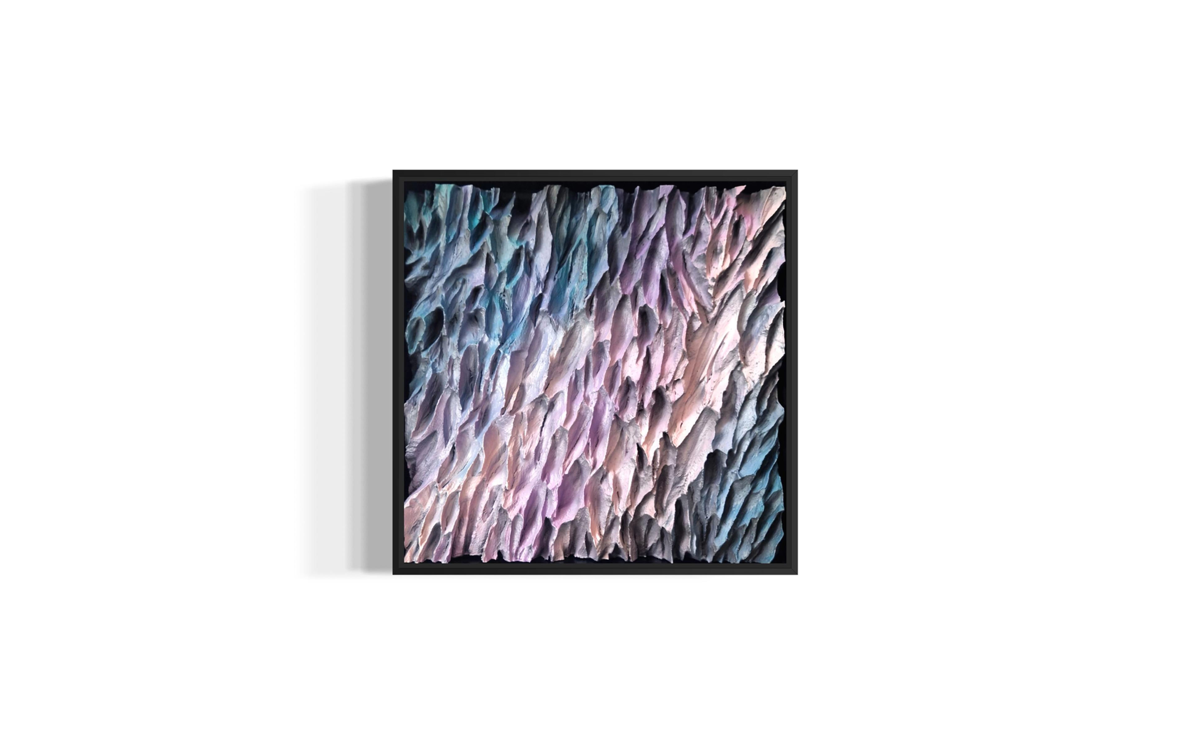 3D design painting "Silence II" 50 x 50 cm in wood frame for modern home by Jelena Kundich