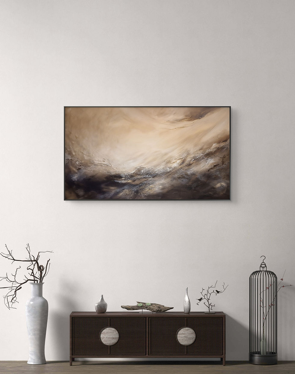 Thumbnail: Painting boundless hush 140 x 80 cm by artist Jelena Kundich