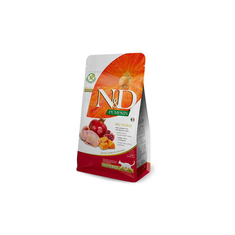 N&D PUMPKIN QUAIL POMEGRANATE NEUTERED 10 kg barība sterilizētiem kaķiem