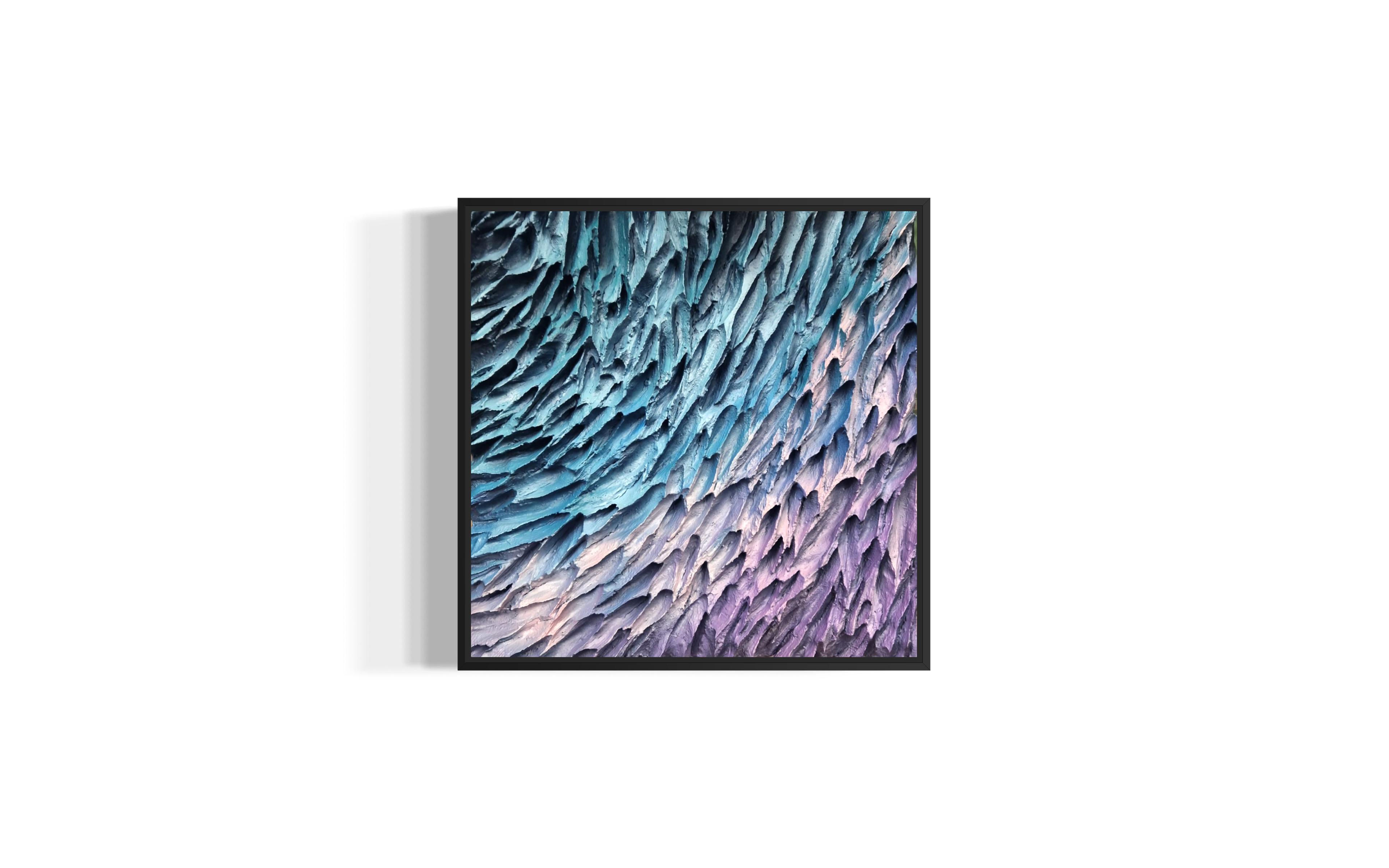 3D design painting "Arctic Veins" 50 x 50 x 7 cm in wood frame